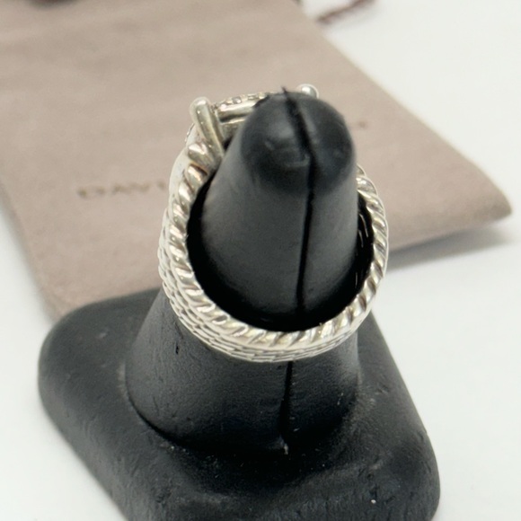 David Yurman Diamond Wheaton 16 x 12 Pave Ring .925  Sz 6.5 - Picture 6 of 11